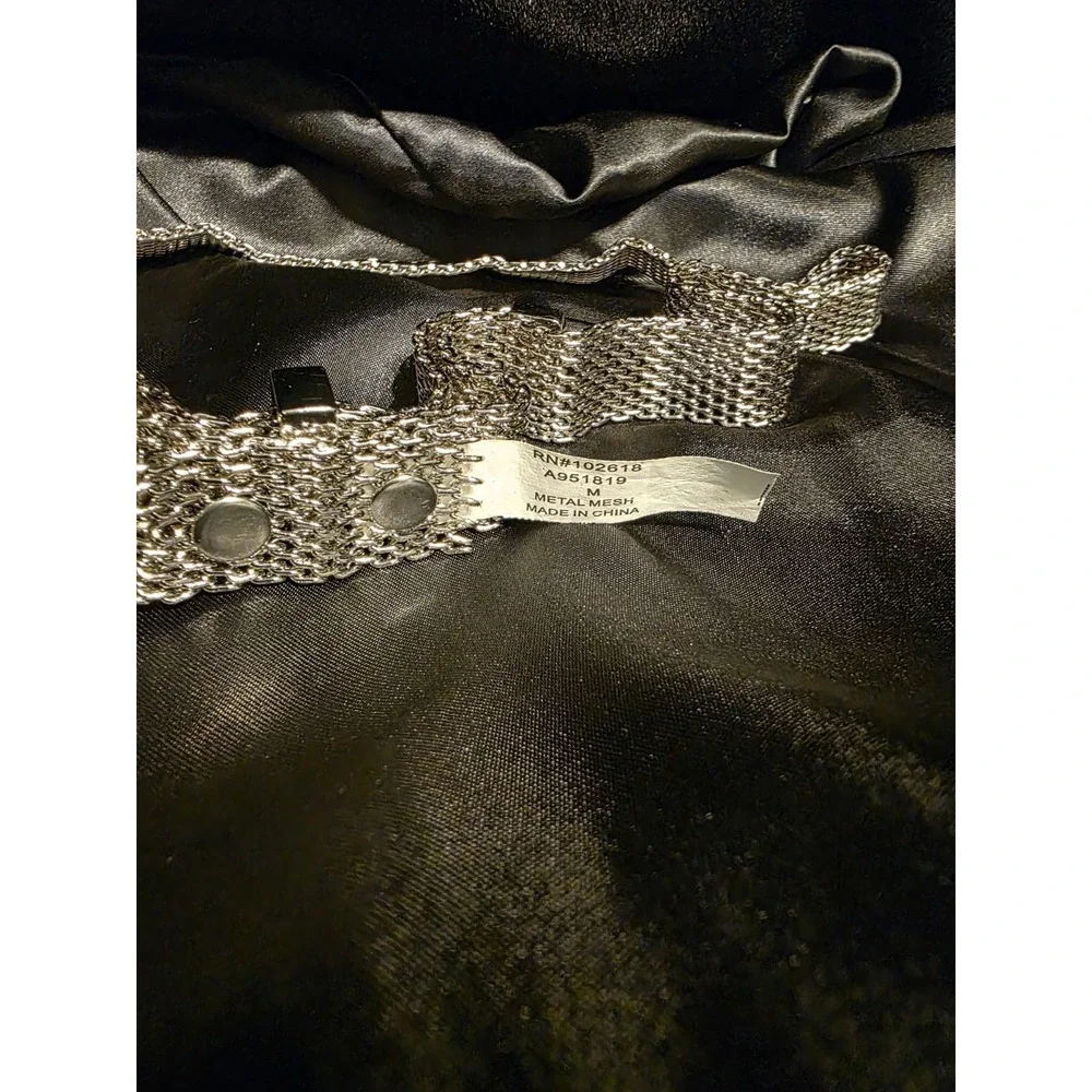 Womens Vintage Chrome Metal Mesh Belt Size M Pants 4-6